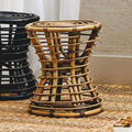 Grey Natural Rattan Stool | Maka