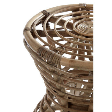 Grey Natural Rattan Stool | Maka