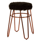 Faux Fur Rose Gold Finish Stool | District