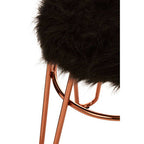 Faux Fur Rose Gold Finish Stool | District