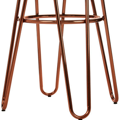 Faux Fur Rose Gold Finish Stool | District