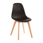 Black Chair with Beech Wood Legs | Stockholm