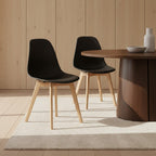 Black Chair with Beech Wood Legs | Stockholm