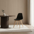 Black Chair with Beech Wood Legs | Stockholm