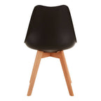Black Chair with Cushion and Beech Wood Legs | Stockholm