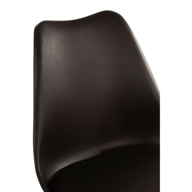Black Chair with Cushion and Beech Wood Legs | Stockholm