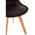 Black Chair with Cushion and Beech Wood Legs | Stockholm