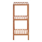 3 Tier Walnut Wood Bathroom Shelf Unit | Salon