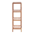 4 Tier Walnut Wood Bathroom Shelf Unit | ARLA