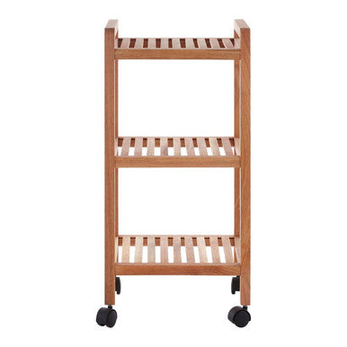 3 Tier Walnut Wood Bathroom Trolley | ARLA