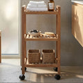 3 Tier Walnut Wood Bathroom Trolley | ARLA