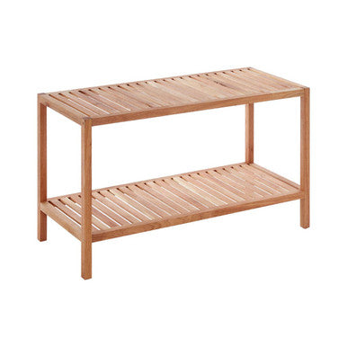 Walnut Wood Two Tier Storage Shelf Unit | ARLA