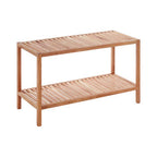 Walnut Wood Two Tier Storage Shelf Unit | ARLA