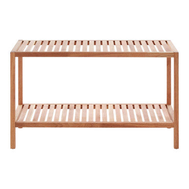 Walnut Wood Two Tier Storage Shelf Unit | ARLA