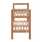 2 Tier Stackable Walnut Wood Shoe Rack | Arla