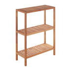 3 Tier Walnut Wood Bathroom Shelf Unit | ARLA