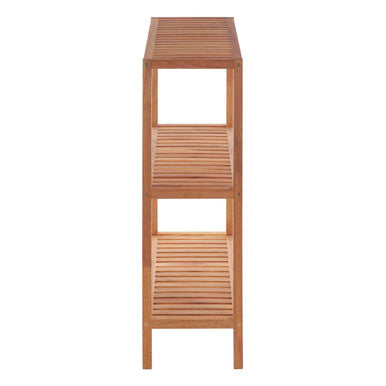 3 Tier Walnut Wood Bathroom Shelf Unit | ARLA