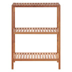 3 Tier Walnut Wood Bathroom Shelf Unit | ARLA