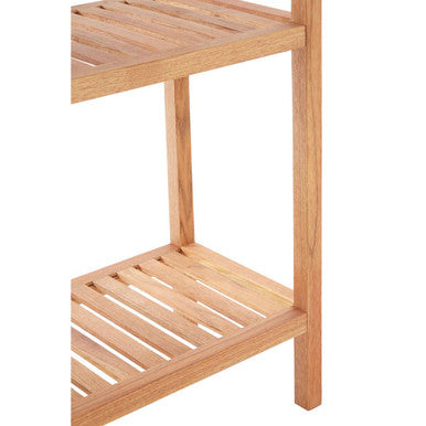 3 Tier Walnut Wood Bathroom Shelf Unit | ARLA