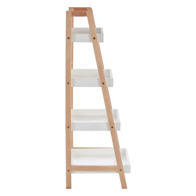 Four Tier Birch Wood Bathroom Shelf Unit | ARLA