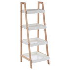 Four Tier Birch Wood Bathroom Shelf Unit | ARLA