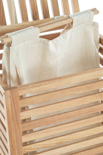 Walnut Wood Laundry Hamper with Lining | Arla