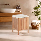 Wood Storage Stool | Walnut