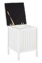 White Bathroom Storage Stool with Padded Seat | Salon