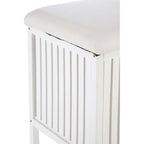 White Bathroom Storage Stool with Padded Seat | Salon