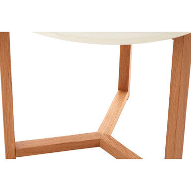 Set of 3 Natural Base Side Tables with White Tops | Nostra