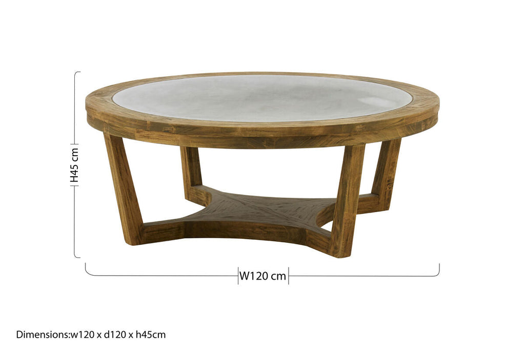 Natural Alder Wood Coffee Table with Zinc Plate Inset | Merdeka