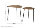 Set of 2 Brown Wooden Nesting Side Tables with Iron Legs | Gamelan
