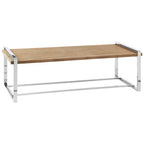 NaturaL Rectangular Coffee Table with Recycled Elm Wood Top, Menteng