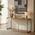Natural Elm Wood Console Table with Metal Frame | Menteng