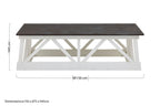 Stone Top Rectangular Coffee Table with White Alder Wood Base | Monas
