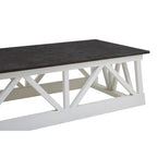 Stone Top Rectangular Coffee Table with White Alder Wood Base | Monas