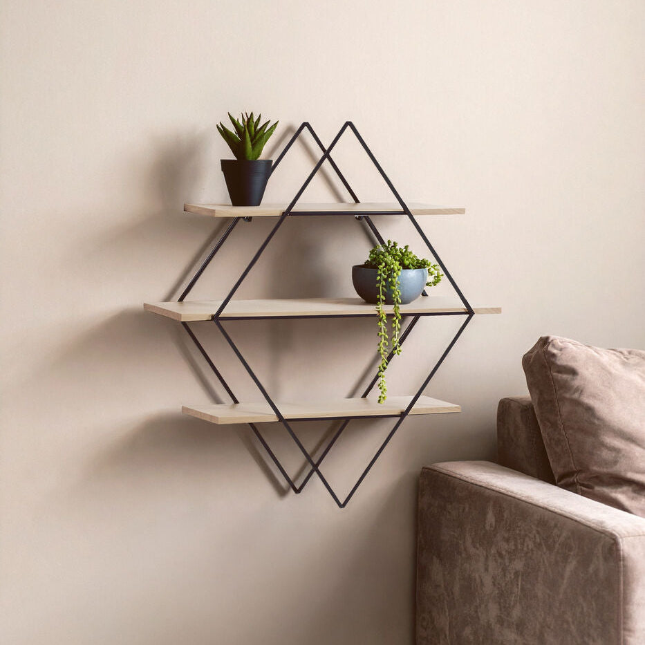 3 Tier Rhombus Wall Shelf | Brixton