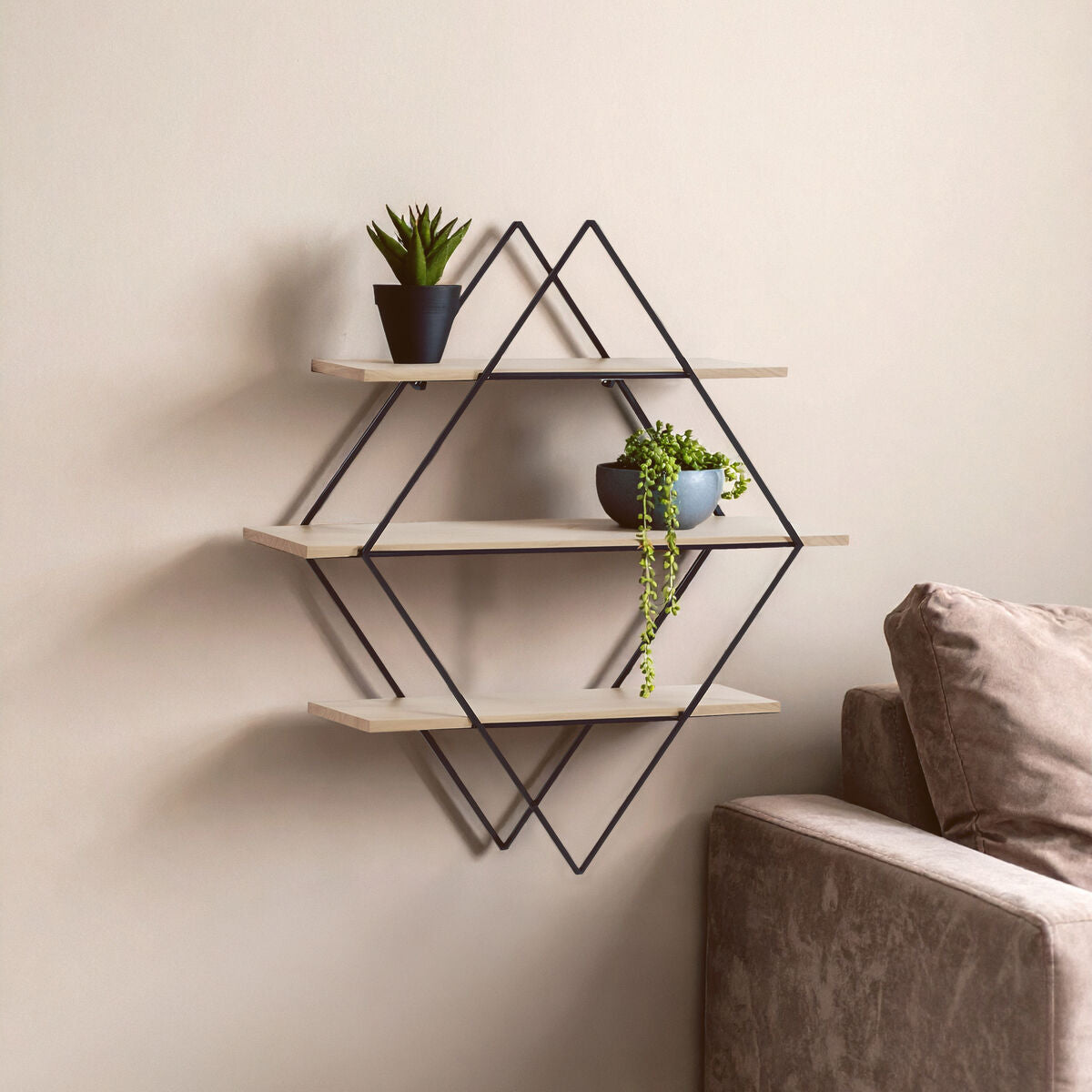 3 Tier Rhombus Wall Shelf | Brixton