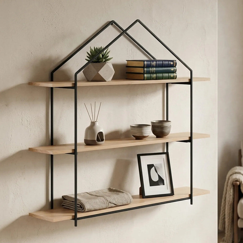 3 Tier Wooden Wall Shelves | Brixton