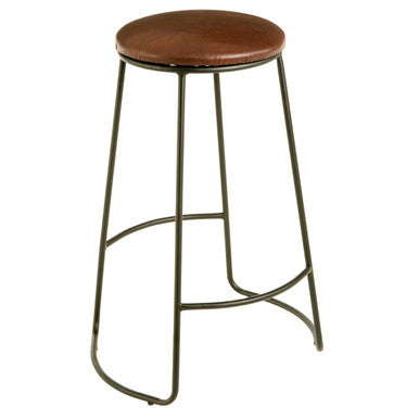 Faux Leather Bar Stool with Metal Legs | Brixton