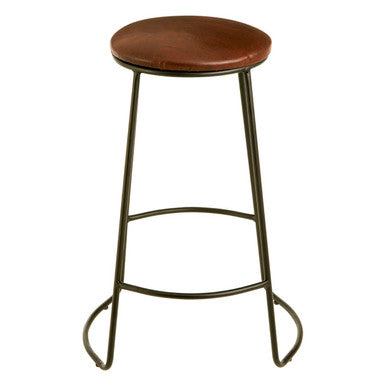 Faux Leather Bar Stool with Metal Legs | Brixton