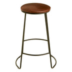 Faux Leather Bar Stool with Metal Legs | Brixton