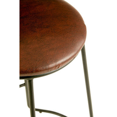 Faux Leather Bar Stool with Metal Legs | Brixton