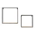 Brixton Set of 2 Wood and Metal Cuboid Wall Shelf - Nest UK