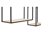 Brixton Set of 2 Wood and Metal Cuboid Wall Shelf - Nest UK