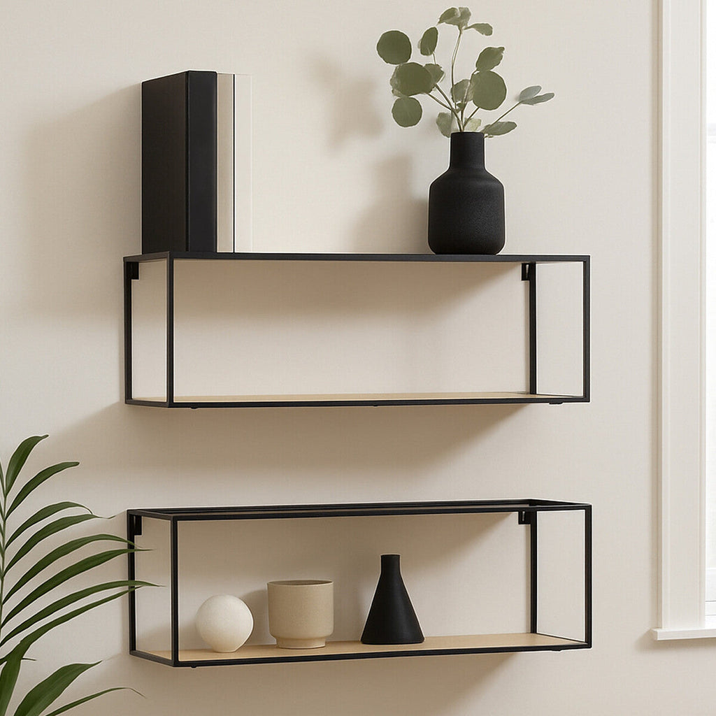 Brixton Set of 2 Cuboid Wall Shelf - Nest UK