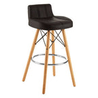 Black Leather Effect Bar Stool | Stockholm