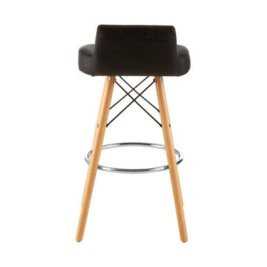 Black Leather Effect Bar Stool | Stockholm