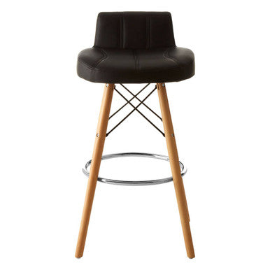 Black Leather Effect Bar Stool | Stockholm