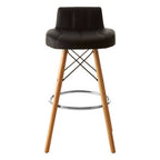 Black Leather Effect Bar Stool | Stockholm